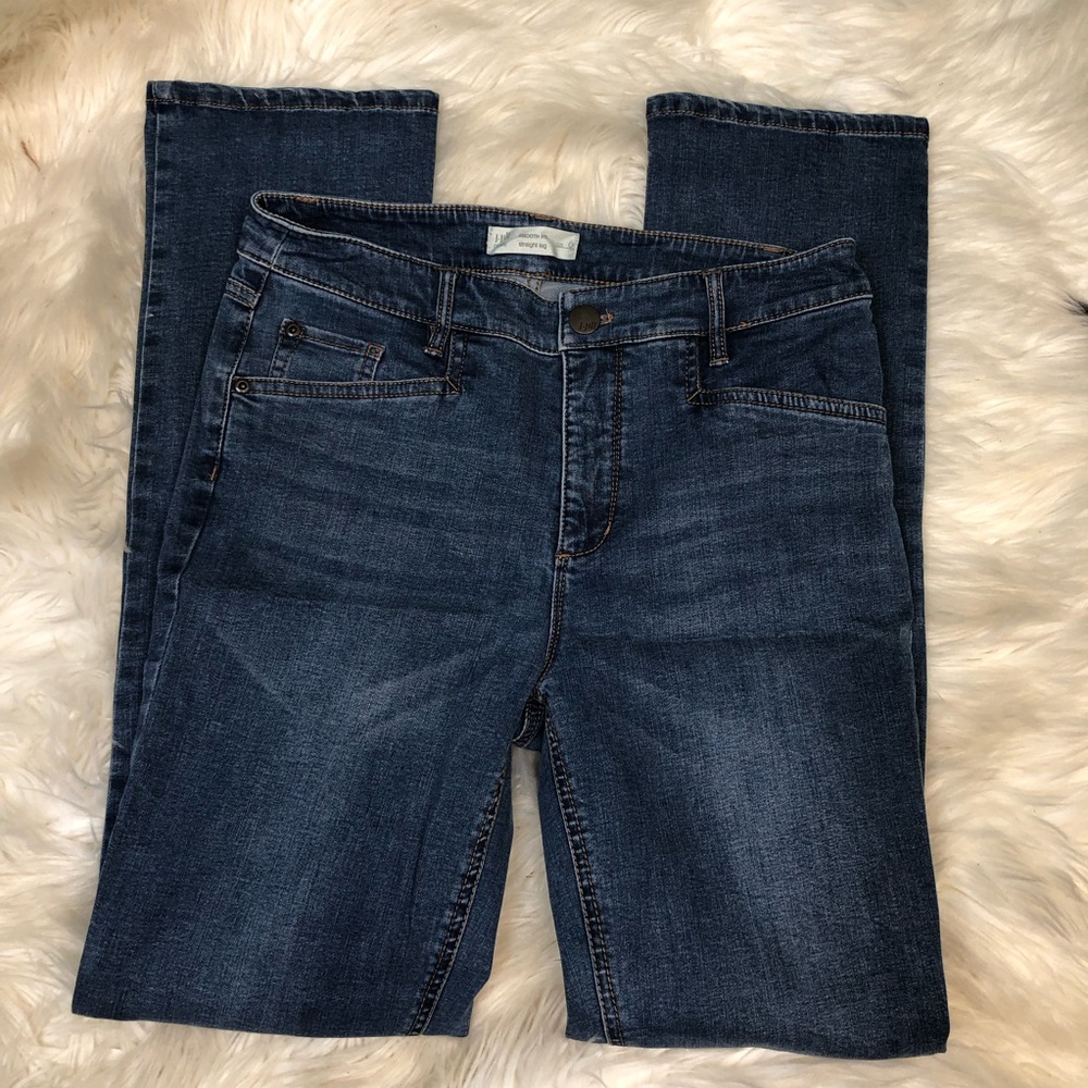 J.Jill Blue Straight Leg Jeans with Smooth Denim